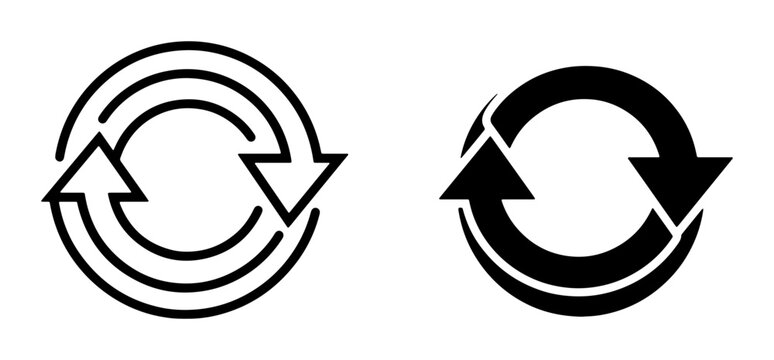 Circular Arrows Icon Set, Refresh Symbols, Reload Loop Graphics, Repeat Cycle Icons, Sync Arrows, Update Signage