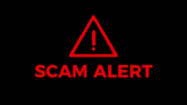 Scam alert symbol, showing digital scam fraud alert and spam alert risk template animation. Cybersecurity risks and system vulnerabilities digital data protection cyber threat prevention