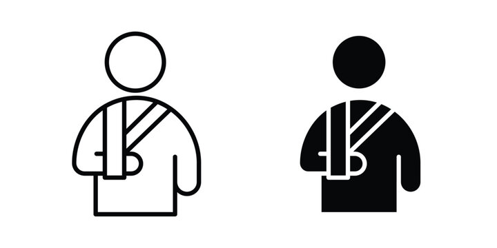 Injured man icon symbol. Editable stroke. vector icons