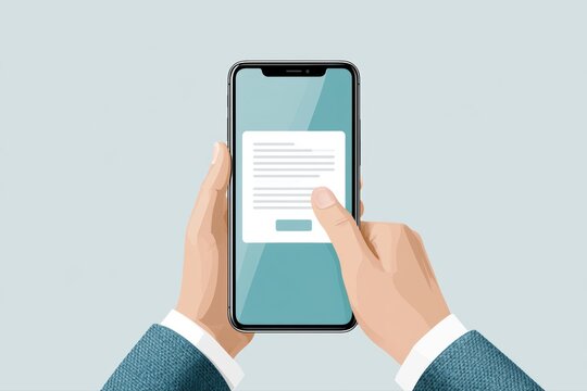 User approving GDPR consent on smartphone interface, representing data privacy, legal compliance and user permission control