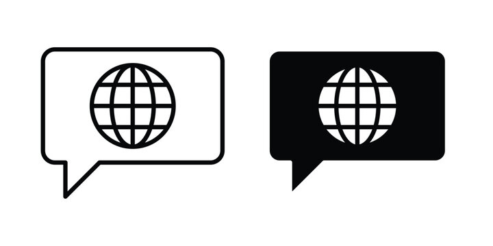 Language icon symbol. Editable stroke. vector icons