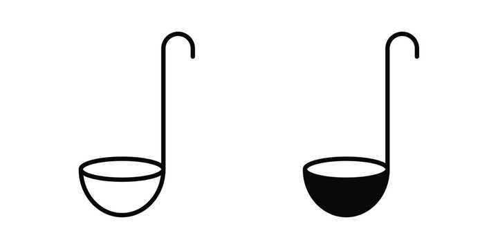 Ladle icon symbol. Editable stroke. vector icons