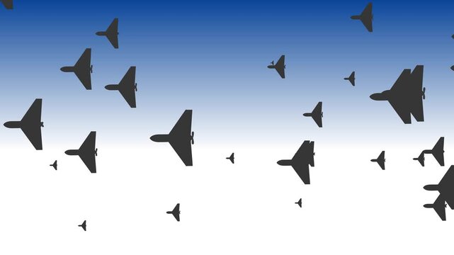 Military Drone Kamikaze HESA Shahed 136 Turning in Looped 3d Animation. Battle UAV Geranium Seamless Rotation on Black and Green Screen. Modern Military Copter Technology Concept. 4k UHD 3840x2160.
