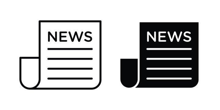 Newspaper icon symbol. Editable stroke. vector icons