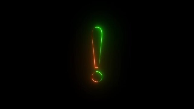 Bold white exclamation mark emphasizes important message or alert on a black background. Motion graphics of exclamation icon concept.