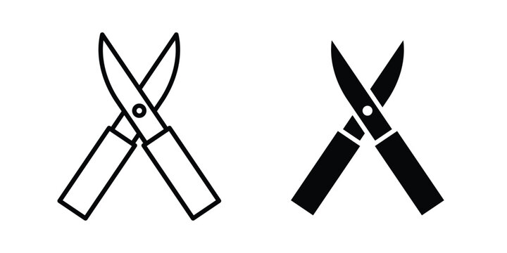 Pruning shears icon symbol. Editable stroke. vector icons