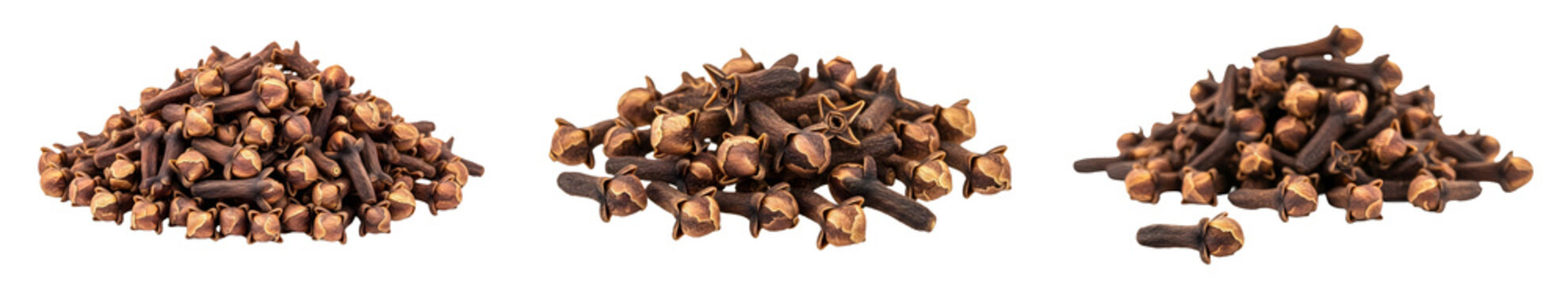 set of ( dried whole clove buds) on withe background PNG photo high quality''