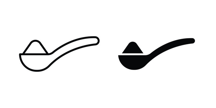 Teaspoon icon symbol. Editable stroke. vector icons