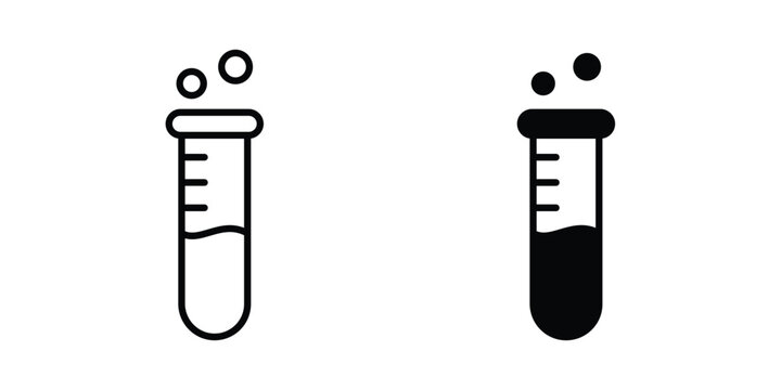 Test tube icon symbol. Editable stroke. vector icons