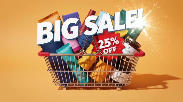 Shopping Cart Full of Big Sale Products
