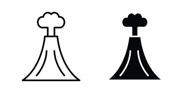 Volcano icon symbol. Editable stroke. vector icons