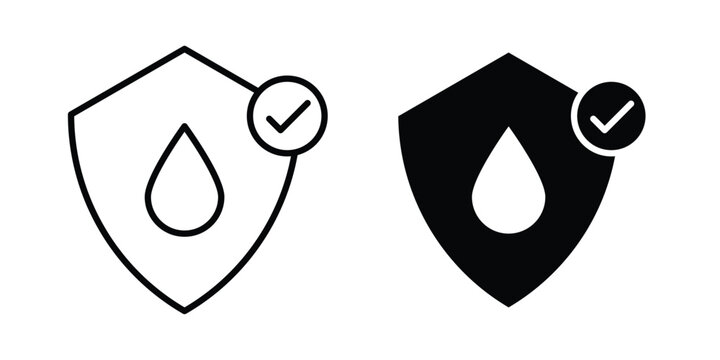 Waterproof icon symbol. Editable stroke. vector icons