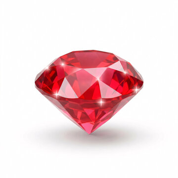 Rubis rouge brillant avec facettes pr&eacute;cieuses dans un style luxueux