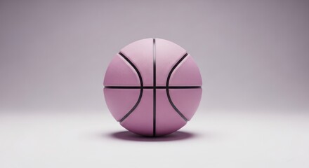 Fototapeta premium Pink basketball rendered against a neutral background for graphic design