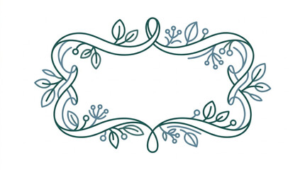 Elegant Floral Border Frame Design Element. © Sakduna