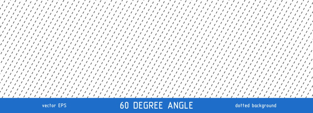 Diagonal line pattern with small slash dashes creating geometric texture. Modern background with short 60 degree angled strokes and interrupted lines. Vector illustration on white background