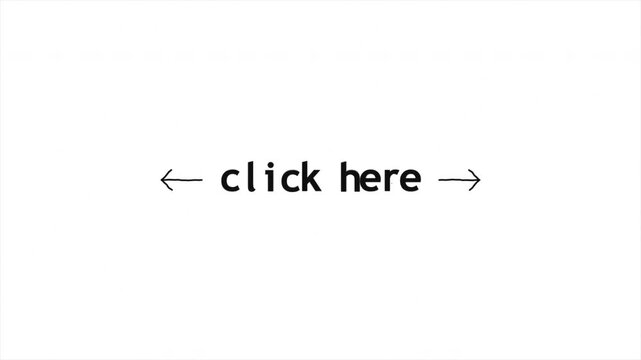 Hand Drawn Click Here Text with Arrows Animation, Call to Action Pointer, Minimalist Doodle Icon, Sketchy Web Button, Link Indicator, Navigation Element 4k video