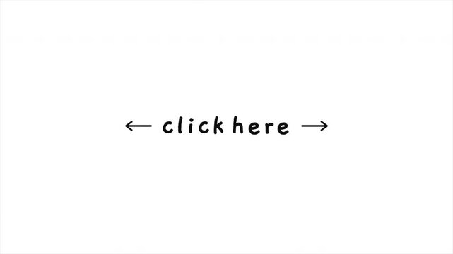 Hand Drawn Click Here Arrows Animation on White Background, Doodle Call to Action, Sketchy Navigation Pointer, Minimalist Scribbled Indicator, Website Button Graphic 4k video