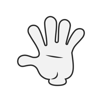 Cartoon Hand Open Palm Gesture