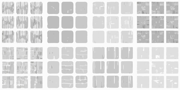 Grayscale Texture Swatches Rectangular Fabric Samples On White Background