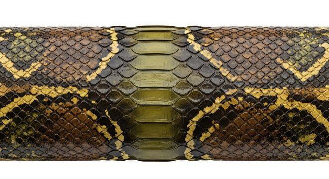 Detailed Snake Skin Texture Close up Isolated on White Background