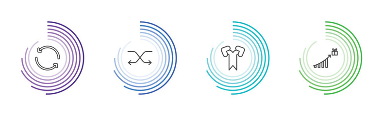 user interface icon set with circular arrow, move content, bifurcation, incentive signs in flat outline style © Abstract
