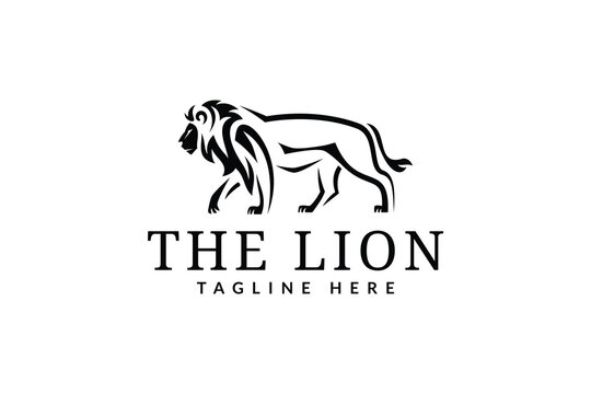 lion logo design. logo icon vector silhouette illustration