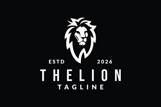 lion logo design. logo icon vector silhouette illustration