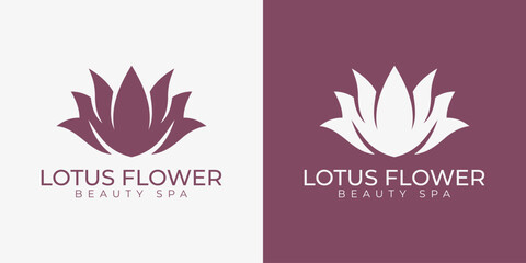 Modern Lotus Flower Beauty Spa Logo Template © Superherzl