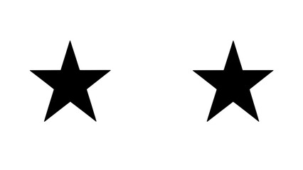 Obraz premium Two black five-pointed star silhouettes, isolated on a transparent background. Perfect for rating and award concepts.