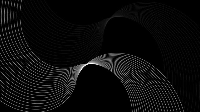 Abstract background with flowing curved line waves minimal futuristic motion design animation