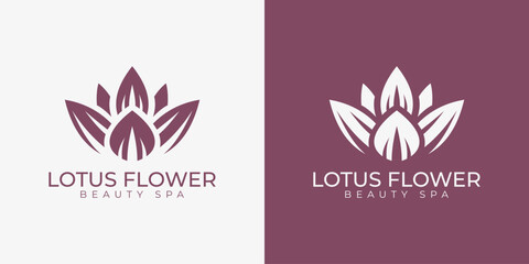 Geometric Ornate Leaf Lotus Flower Beauty Spa Logo Template © Superherzl
