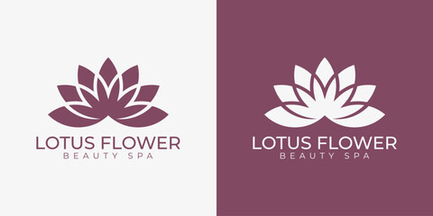 Symmetrical Layered Lotus Flower Beauty Spa Logo Template © Superherzl