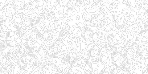 Abstract topographic map contour lines background in light grey on white for geographic cartography or landscape design. © Bithi