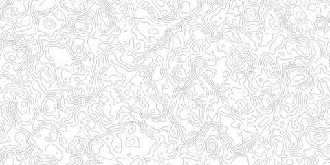 Abstract topographic map contour lines background in light grey on white for geographic cartography or landscape design. © Bithi