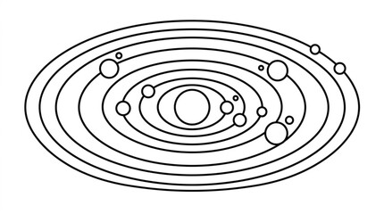 Diagram of the Solar System showing planets orbiting the sun. © yuzong