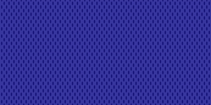 Sports blue jersey texture background. Seamless mesh fabric pattern with small perforated holes and subtle shadows. Realistic vector illustration for athletic wear, activewear, uniform design mockups