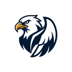 Fototapeta premium bald eagle head mascot flat design vector logo template