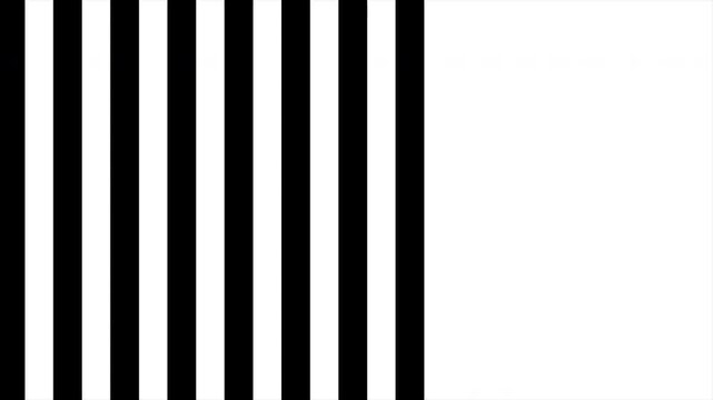 Black Vertical Stripes Sliding Across White Background, Minimalist Animation, Geometric Transition, Clean Motion Graphics, High Contrast Design 4k video