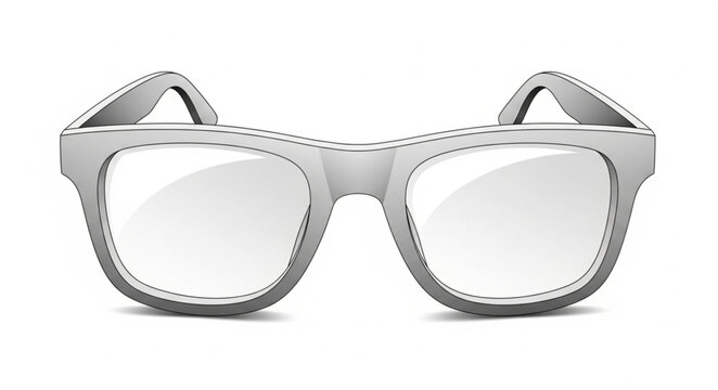 Modern White Eyeglasses with Clear Lenses.