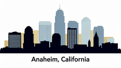 Fototapeta premium Silhouette of Downtown City Skyline with Modern Skyscrapers and Urban Landscape
