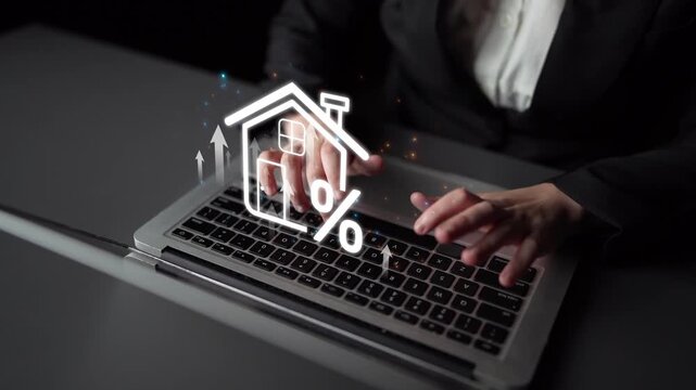 Real estate investment profit illustration showing rising house value, property return, and real estate profit growth. Real estate investment icons highlight ROI in real estate investment. Muxer