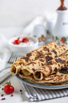 Homemade soft potato thin pancakes.