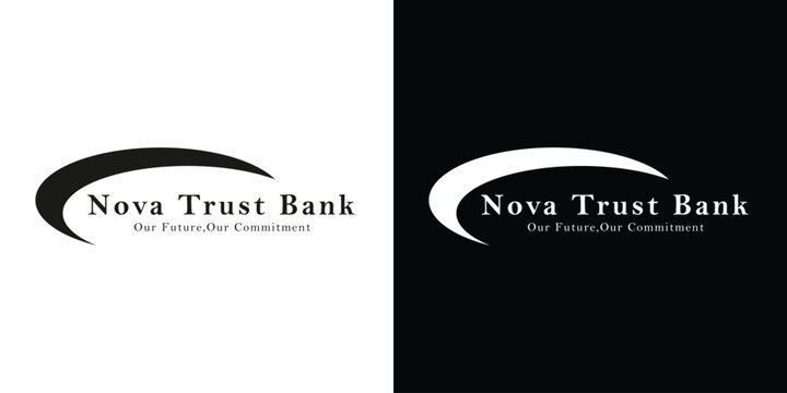 Nova trust bank logo with modern wave design and tagline