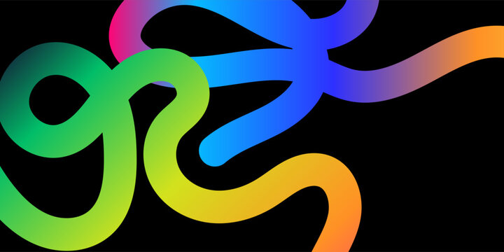 Vibrant rainbow color line abstract backdrop. Modern futuristic neon spectrum loop curve graphic template Suit for banner, web, brochure, pamflet and presentation