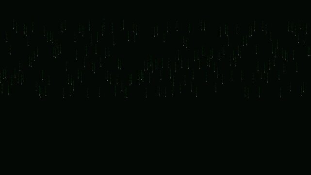 Digital Binary Code Rain Falling Green Abstract Background