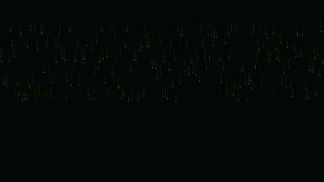 Technology Digital Falling Data Stream Background with Binary Code
