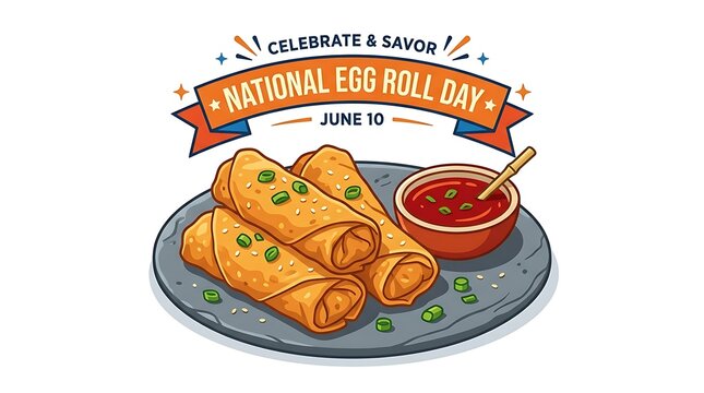 Crispy Egg Rolls on Rustic Plate for National Egg Roll Day
