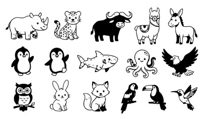 Premium Animal Character Collection Isolated Vector Illustration Set © Rashel12