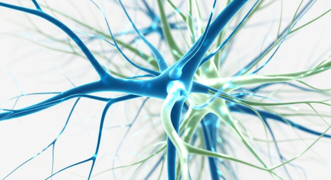 Neuron cell with dendrites and axon.